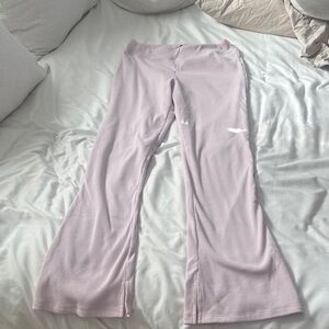 Ribbed pink leggings